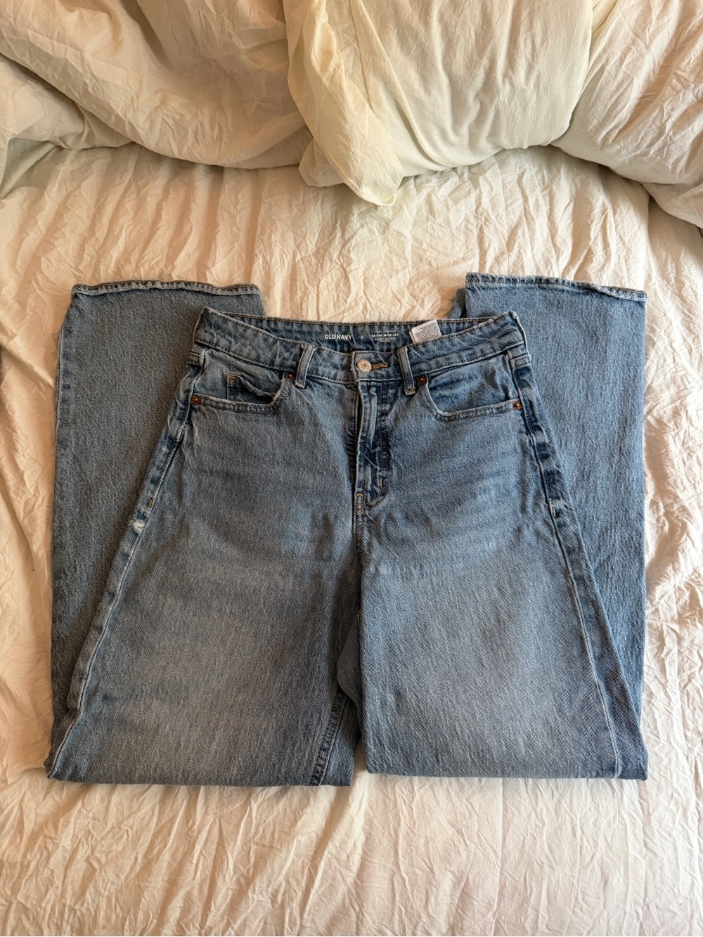 Classic Light Blue High-Rise Wide Leg Jeans - Women